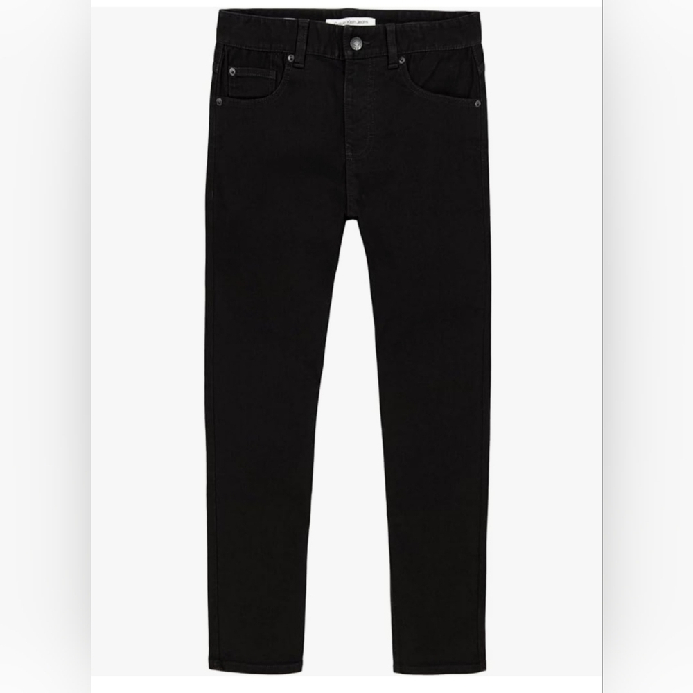 Calvin Klein Boys Slim Fit Straight Leg Black Jeans Sz14